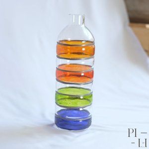 Stunning stainless glass vase, signed